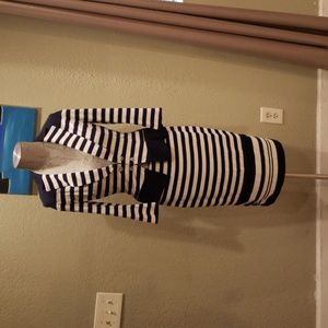 2 piece navy and white skirts set
